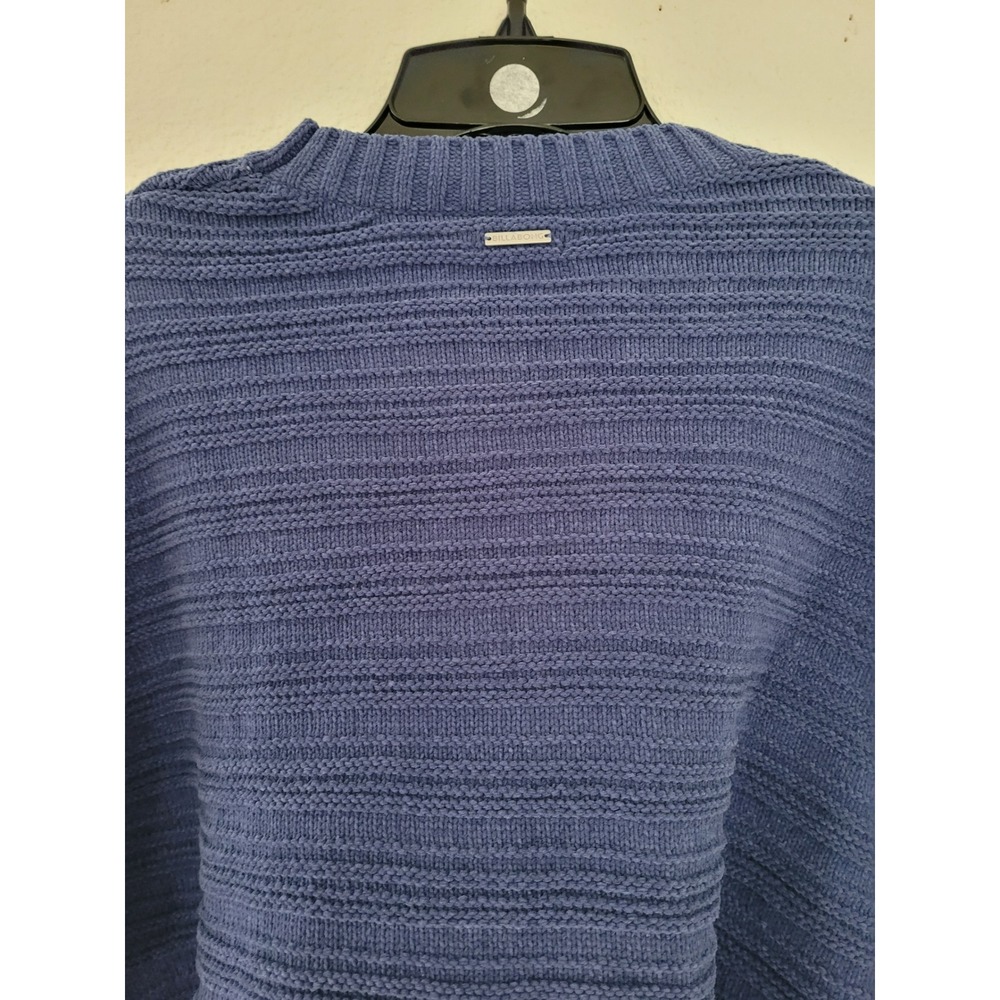 Billabong Blue Cropped Textured Knit Crewneck Sweater Womens Small NEW #22 - Picture 4 of 6